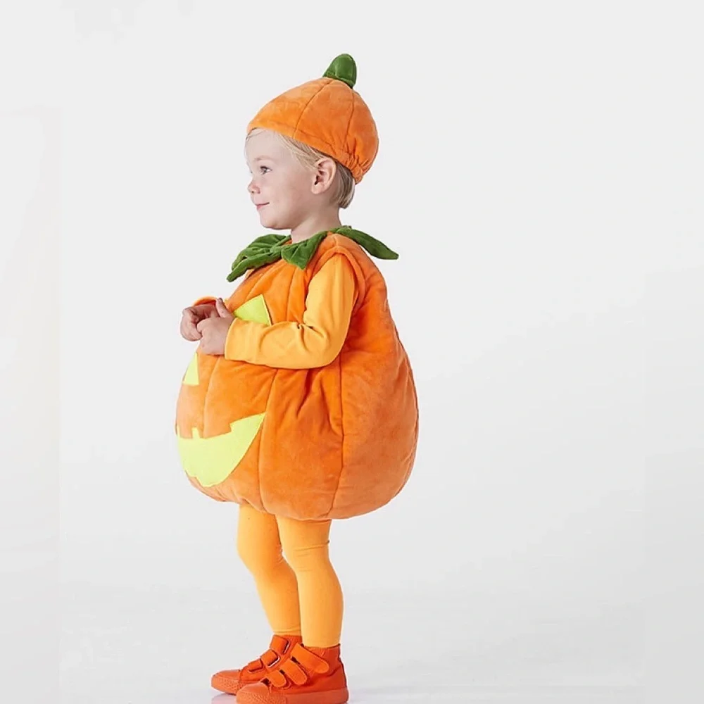 Pottery Barn Kids Puffy Pumpkin Glow in the Dark Halloween Costume, 2T NEW 1875